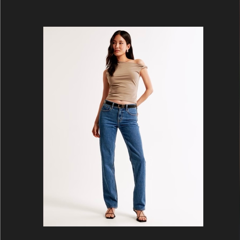 Abercrombie & Fitch Blue Straight Leg Mid Rise Jeans